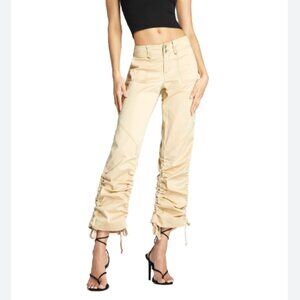 I AM GIA RYDER BEIGE CARGO PANTS RUCHED LOW WAIST XXS